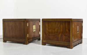 1970s Campaign Nightstands by Drexel Heritage - A Pair