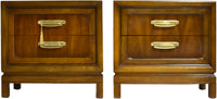 1970s Campaign Style Nightstands by Henry M Goodman Furniture