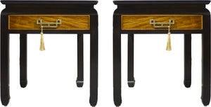 1970s Chin Hua Burlwood Nightstands by Century Furniture Raymond Sabota