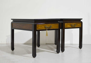 1970s Chin Hua Burlwood Nightstands by Century Furniture Raymond Sabota