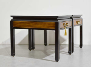 1970s Chin Hua Burlwood Nightstands by Century Furniture Raymond Sabota