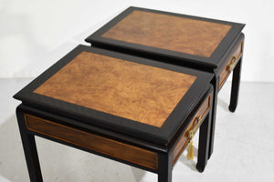 1970s Chin Hua Burlwood Nightstands by Century Furniture Raymond Sabota