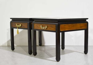 1970s Chin Hua Burlwood Nightstands by Century Furniture Raymond Sabota