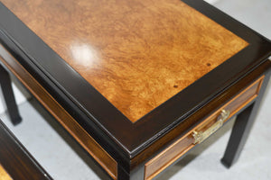 1970s Chin Hua Burlwood Nightstands by Century Furniture Raymond Sabota