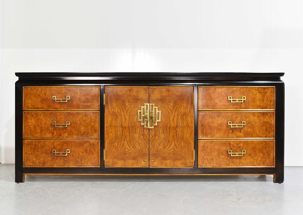 1970s Chin Hua Collection Burlwood Dresser by Raymond Sobota for Century Furniture