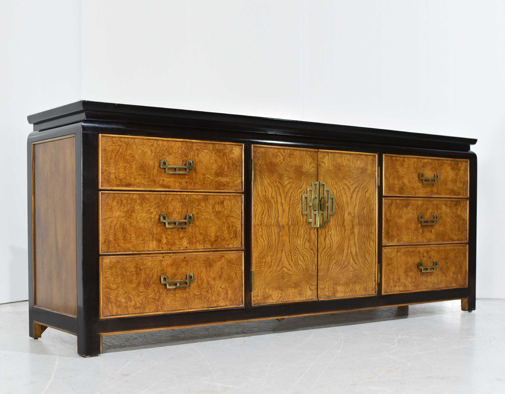 1970s Chin Hua Collection Burlwood Dresser by Raymond Sobota for Century Furniture