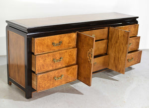 1970s Chin Hua Collection Burlwood Dresser by Raymond Sobota for Century Furniture