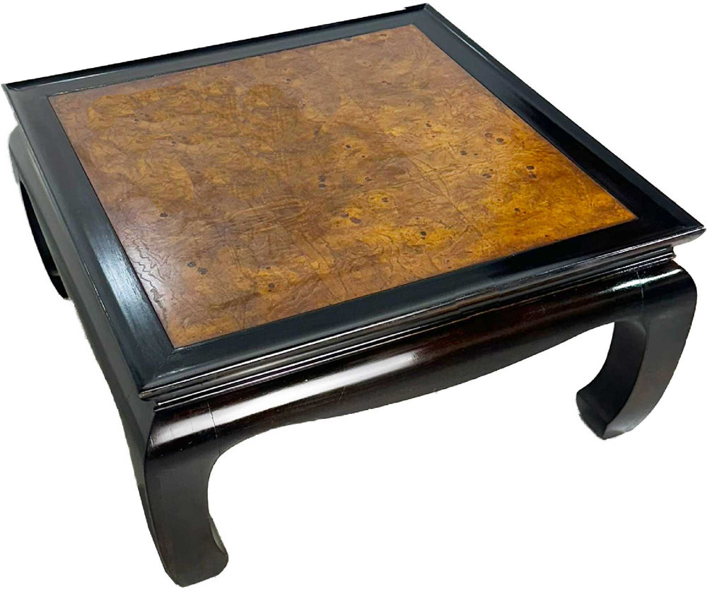 1970s Chinoiserie Burled Wood Coffee Table by Century Furniture Ray Sabota