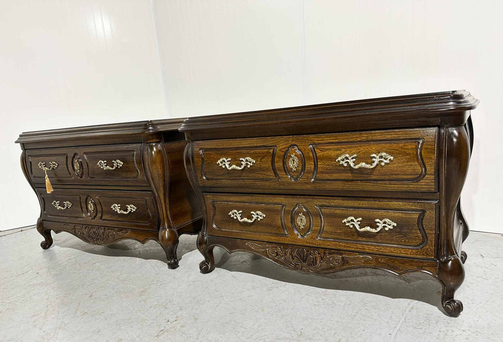 1970s French Bombe Chests by Hickory Furniture - A Pair