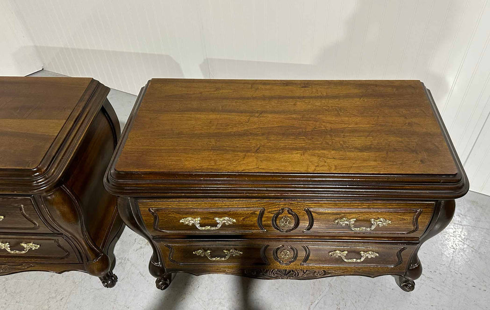 1970s French Bombe Chests by Hickory Furniture - A Pair