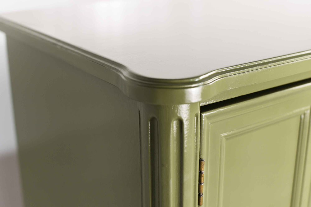 1970s Transitional Highboy Dresser by Henredon in Green  - Newly Painted