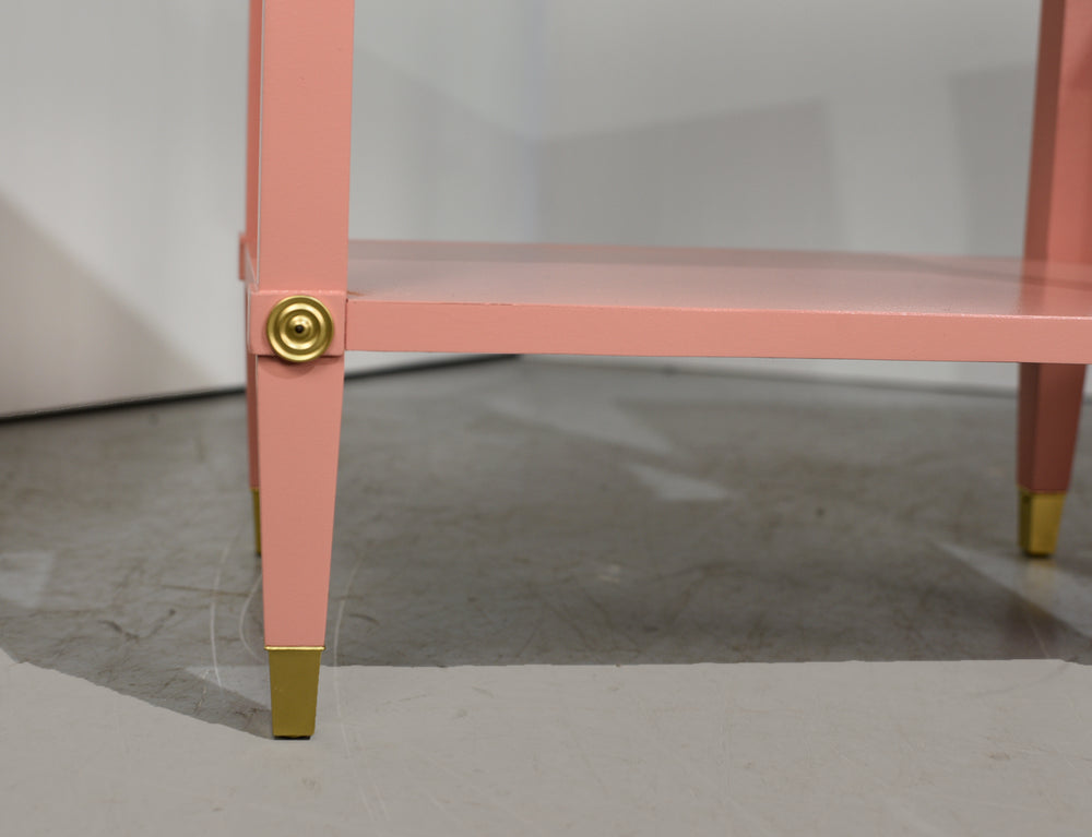 1970s Transitional Pair of  Nightstands in Pink  - Newly Painted