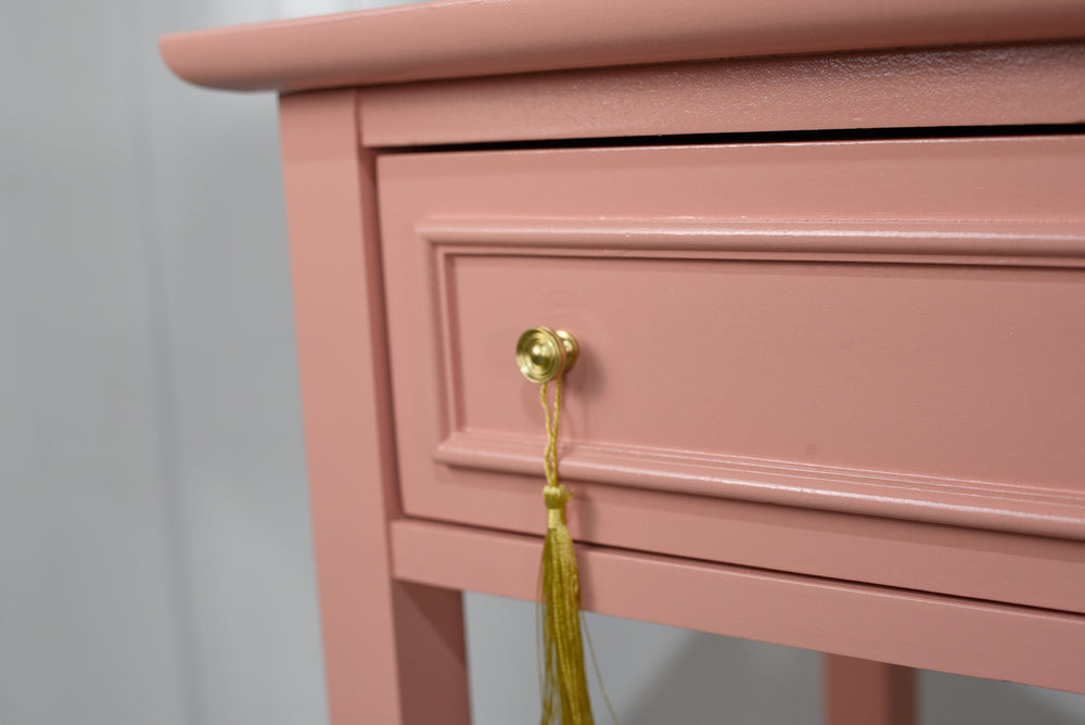 1970s Transitional Pair of  Nightstands in Pink  - Newly Painted