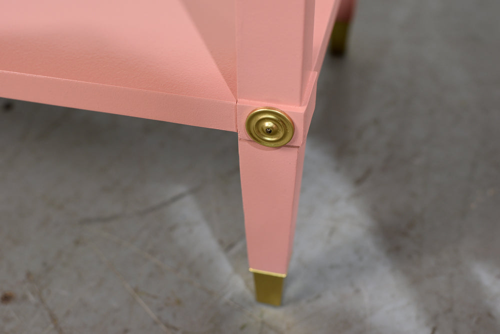 1970s Transitional Pair of  Nightstands in Pink  - Newly Painted