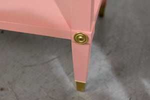 1970s Transitional Pair of  Nightstands in Pink  - Newly Painted