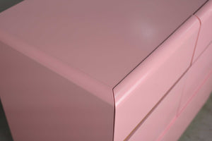 1980s Modernist Dresser or Credenza By Lane Furniture in Pink & Gold - Newly Painted