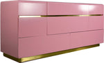 1980s Modernist Dresser or Credenza By Lane Furniture in Pink & Gold - Newly Painted