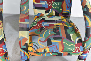 1980s Postmodern Abstract Upholstery Armchairs - Set of 2