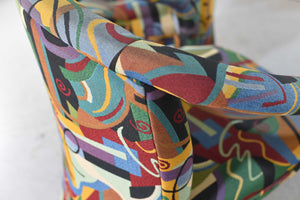 1980s Postmodern Abstract Upholstery Armchairs - Set of 2