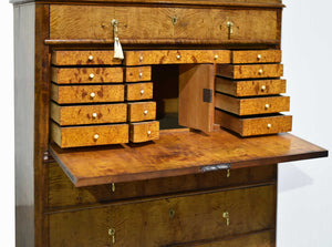 19th Century Georgian Birds Eye Maple Veneered Inlaid Escritoire Secretary Desk