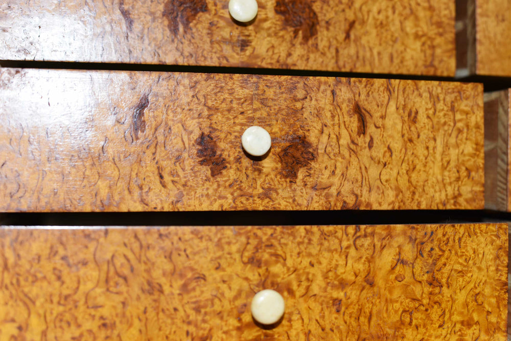 19th Century Georgian Birds Eye Maple Veneered Inlaid Escritoire Secretary Desk
