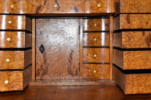19th Century Georgian Birds Eye Maple Veneered Inlaid Escritoire Secretary Desk