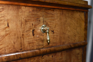 19th Century Georgian Birds Eye Maple Veneered Inlaid Escritoire Secretary Desk