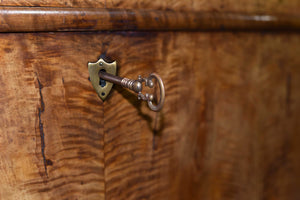 19th Century Georgian Birds Eye Maple Veneered Inlaid Escritoire Secretary Desk