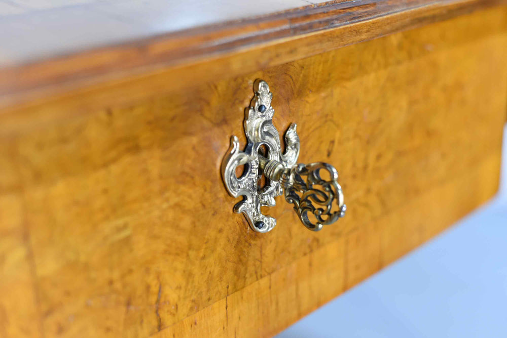 19th Century Louis XV Style Gilt Bronze-Mounted Burl Wood  Bureau Plat Desk