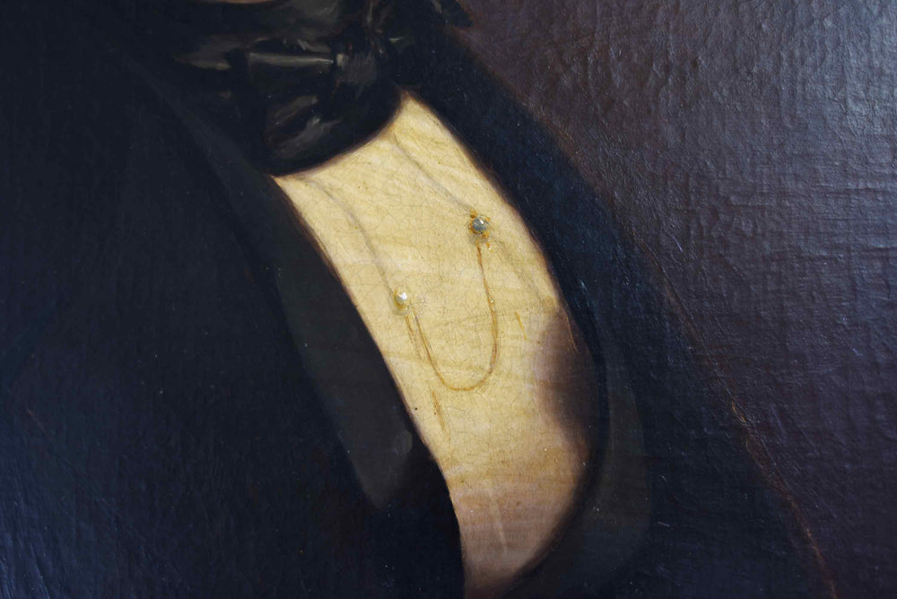 19th Century Portrait of a Gentleman in a Suit Original Oil on Canvas Framed 33" x 41"