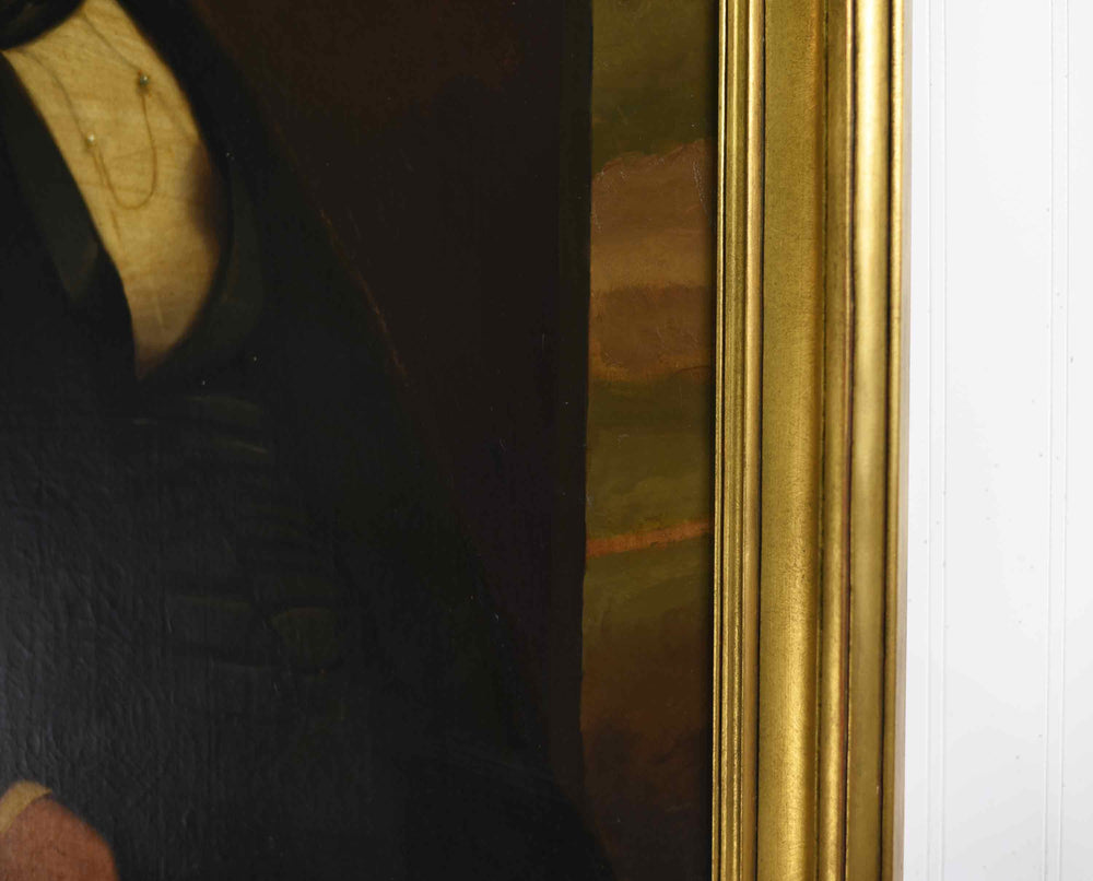 19th Century Portrait of a Gentleman in a Suit Original Oil on Canvas Framed 33" x 41"