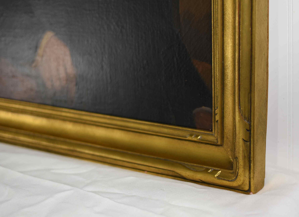 19th Century Portrait of a Gentleman in a Suit Original Oil on Canvas Framed 33" x 41"