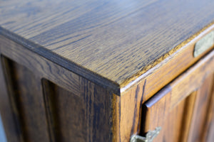 Antique American Country White Clad Ice Box Oak Simmons Hardware St Louis Missouri Tables - A Pair