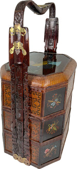 Antique Chinese Tiered Wicker Wedding Basket