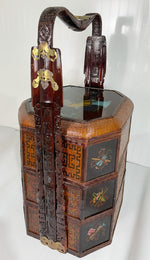 Antique Chinese Tiered Wicker Wedding Basket