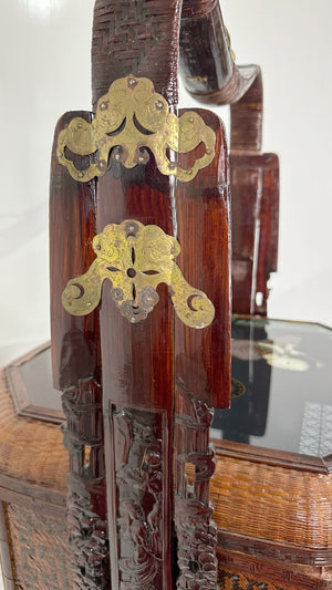 Antique Chinese Tiered Wicker Wedding Basket