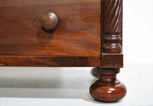 Antique 19th Century American Empire Flame Mahogany Chest of Drawers