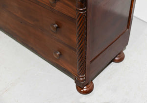 Antique 19th Century American Empire Flame Mahogany Chest of Drawers
