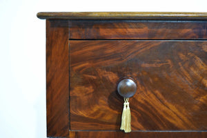 Antique 19th Century American Empire Flame Mahogany Chest of Drawers