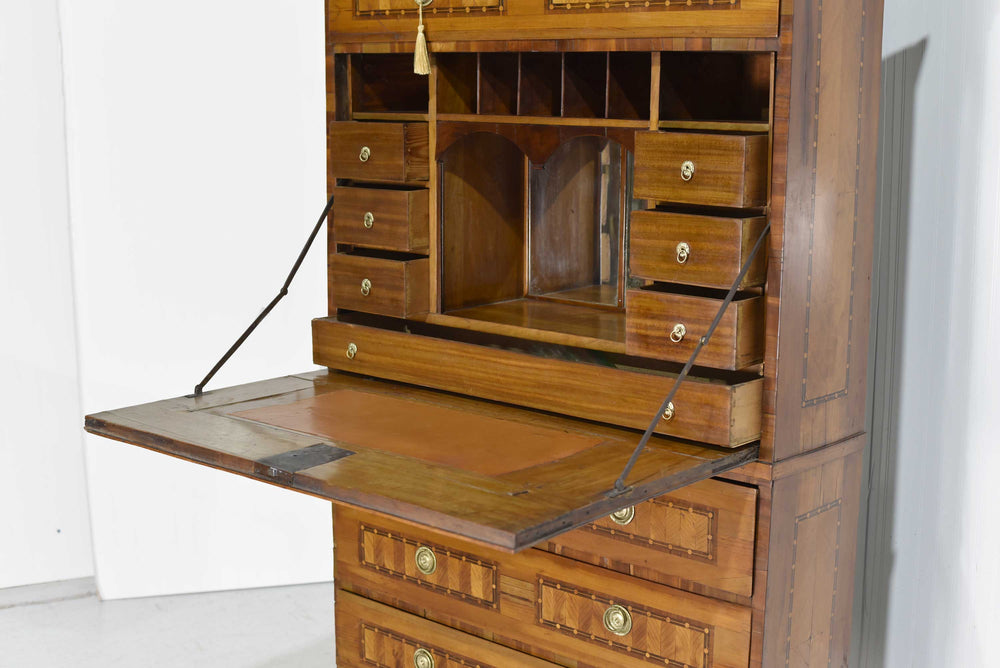 Antique Louis XVI French Veneered Inlaid  Escritoire Secretary Desk