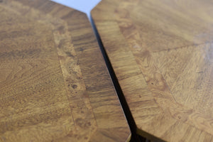 CUSTOMIZABLE: Vintage Traditional Hexagon Shape Side Tables  - A Pair