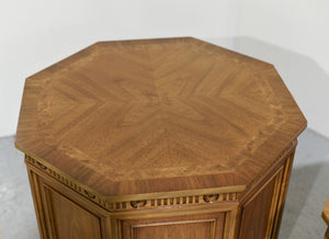 CUSTOMIZABLE: Vintage Traditional Hexagon Shape Side Tables  - A Pair