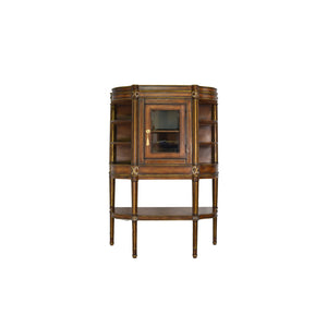 Contemporary French Style Fluted Leg 2-Piece Display Cabinet