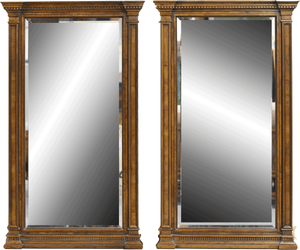 CUSTOMIZABLE Mid Century Transitional Style Wall Mirrors - A Pair