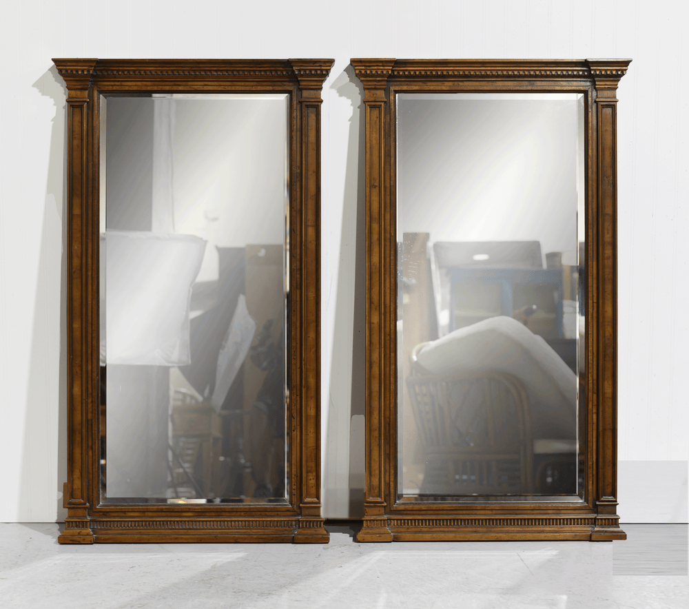 CUSTOMIZABLE Mid Century Transitional Style Wall Mirrors - A Pair
