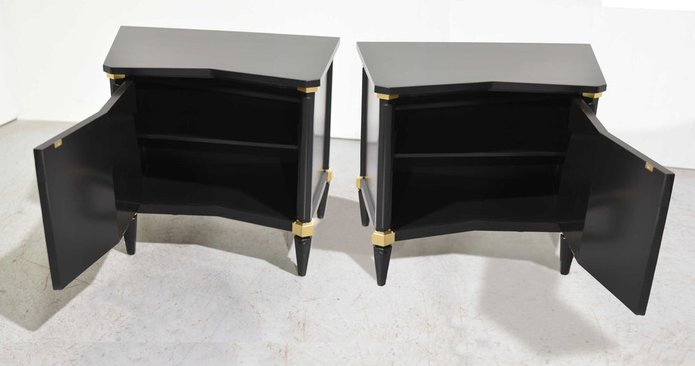 MCM Nightstands in Black and Gold by Helen Hobey Baker  - Newly Painted