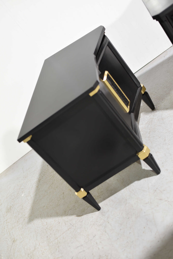 MCM Nightstands in Black and Gold by Helen Hobey Baker  - Newly Painted