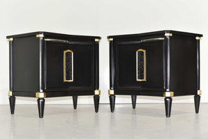 MCM Nightstands in Black and Gold by Helen Hobey Baker  - Newly Painted