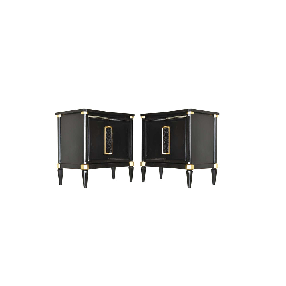 MCM Nightstands in Black and Gold by Helen Hobey Baker  - Newly Painted