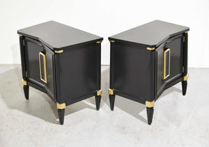 MCM Nightstands in Black and Gold by Helen Hobey Baker  - Newly Painted